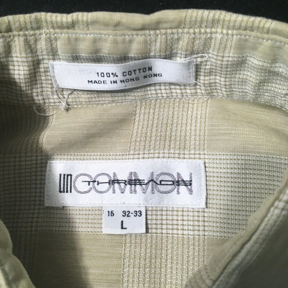 Common Threads Mens stripe Check Long Sleeve Shirt Outdoors large beige - Picture 7 of 7